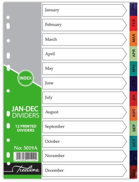 A4 PVC Divider Index  January - December - Image 1