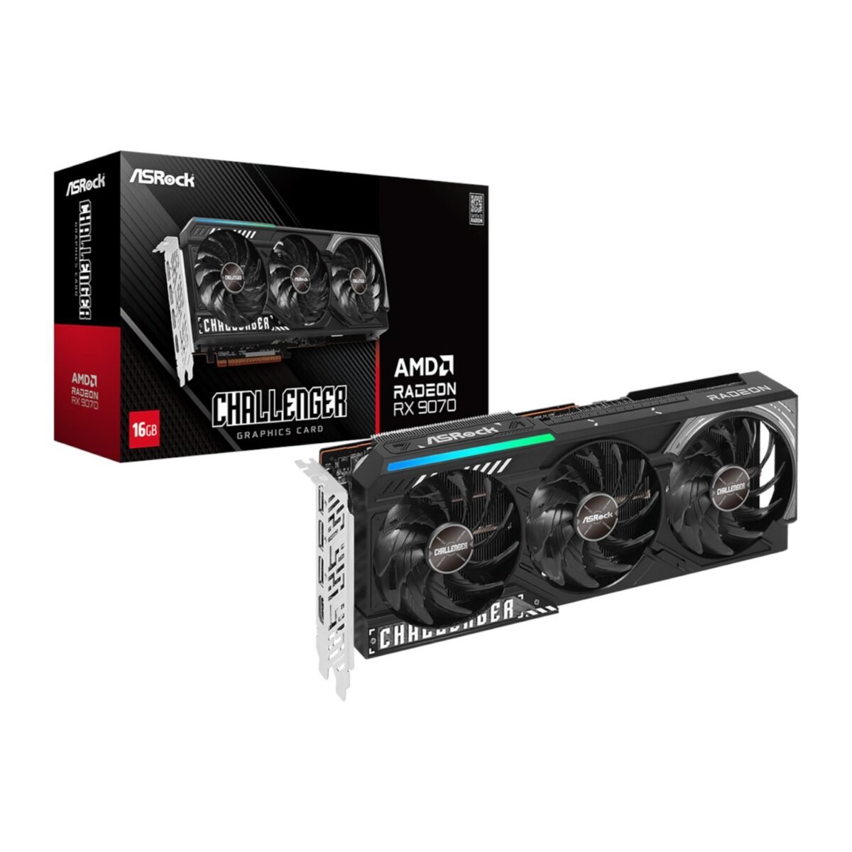 ASRock_RX9070CHALLENGER16G_wr_01a ASRock AMD Radeon RX 9070 Challenger 16GB Graphics Card - Image 1