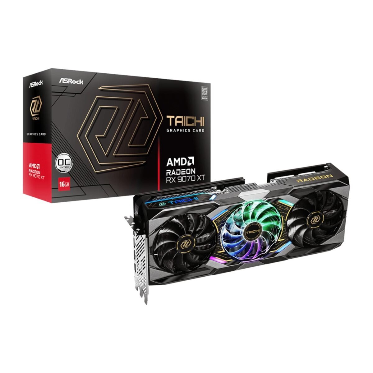 ASRock_RX9070XTTAICHI16GOC_wr_01a ASRock Radeon RX9070 XT Taichi 16G OC Graphics Card - Image 1