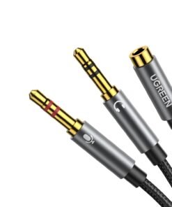 Alternative view of UGREEN UV140 AUX 3.5mm Audio Splitter Cable - Black/Grey