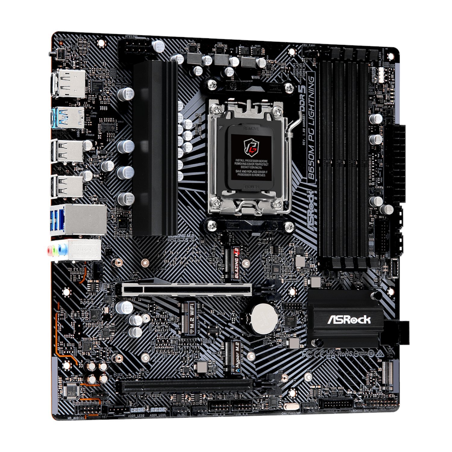ASRock B650M PG Lightning AMD AM5 Micro ATX Motherboard - Image 3