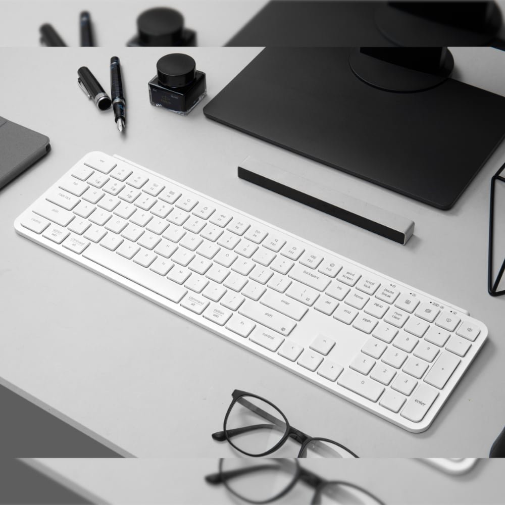 B6P-K8_wr_04a Keychron B6 Pro Ultra-Slim 100% Wireless Keyboard – Ivory White - Image 4