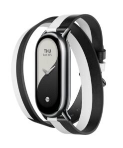 Alternative view of Xiaomi Smart Band 8 Double Wrap Strap - Black and white