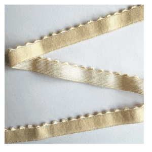 Scalloped Elastic 10mm Beige