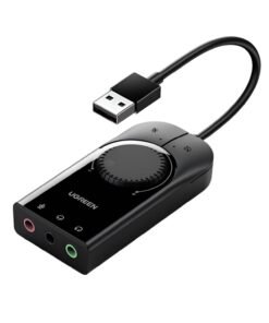 Alternative view of UGREEN CM129-40964 USB-A to 3.5mm External Stereo Sound Adapter - Black