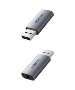 Alternative view of UGREEN CM383-80864 USB-A to 3.5mm Audio Jack External Sound Adapter - Silver