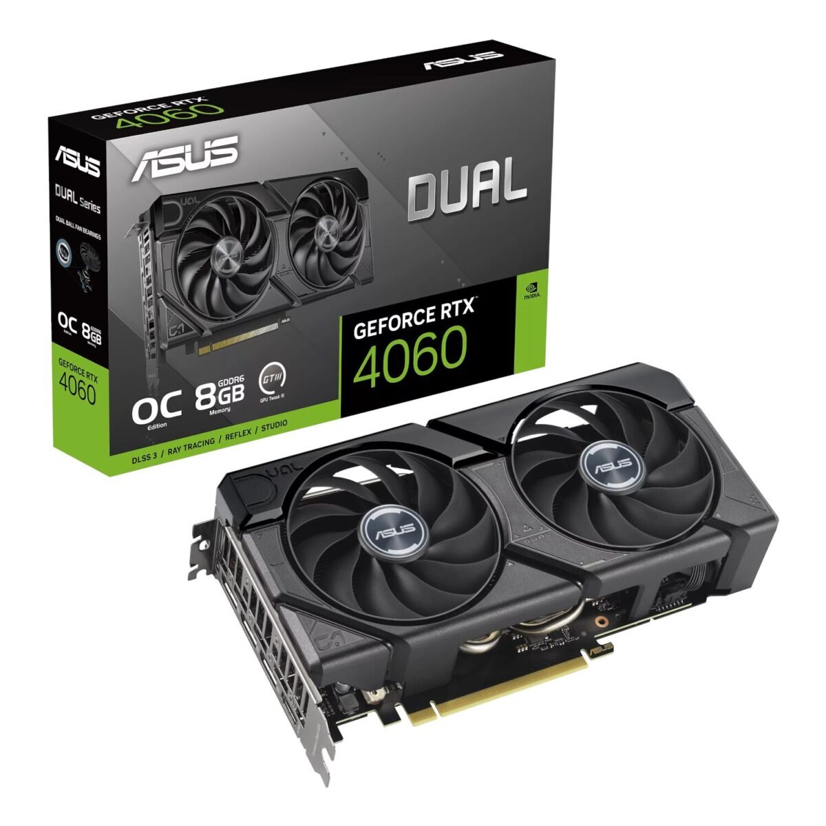 DUAL-RTX4060-O8G-EVO-WR-01 Asus Dual GeForce RTX 4060 EVO OC 8G GDDR6 Graphics Card - Image 1