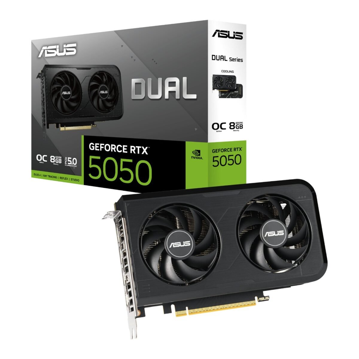 DUAL-RTX5050-O8G_Asus-Nvidia-GeForce-RTX-5050-Dual-OC-88G-Graphics-Card_wr_01 Asus Nvidia GeForce RTX 5050 Dual OC 8GB GDDR6 Graphics Card - Image 1