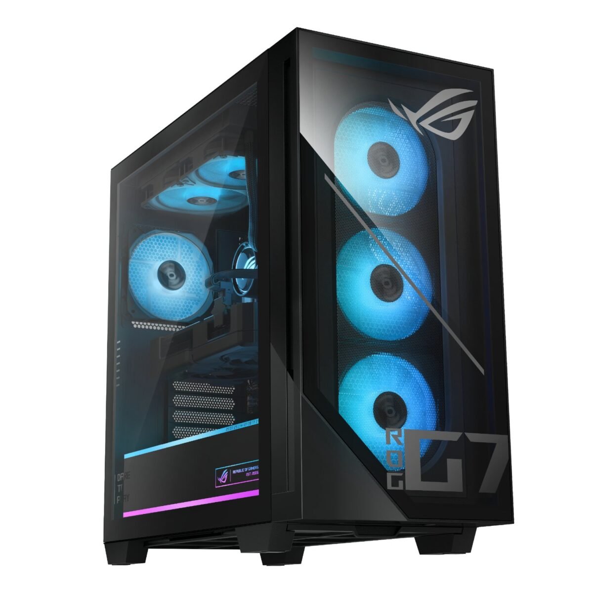 GM700TZ-73210B70WW_Asus-ROG-G700-AMD-Ryzen-7-9700X-Windows-11-Gaming-Desktop-Tower-Black_wr_02a Asus ROG G700 Gaming Desktop Tower | Ryzen 7 9700X | 32GB DDR5 | RTX 5070 | 1TB SSD | Windows 11 - Image 2