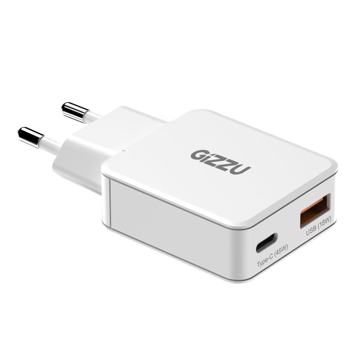 GWCCU45W_Gizzu-2-Port-45W-GaN-Wall-Charger-White_wr_03a Gizzu 2-Port 45W GaN Wall Charger - Image 3