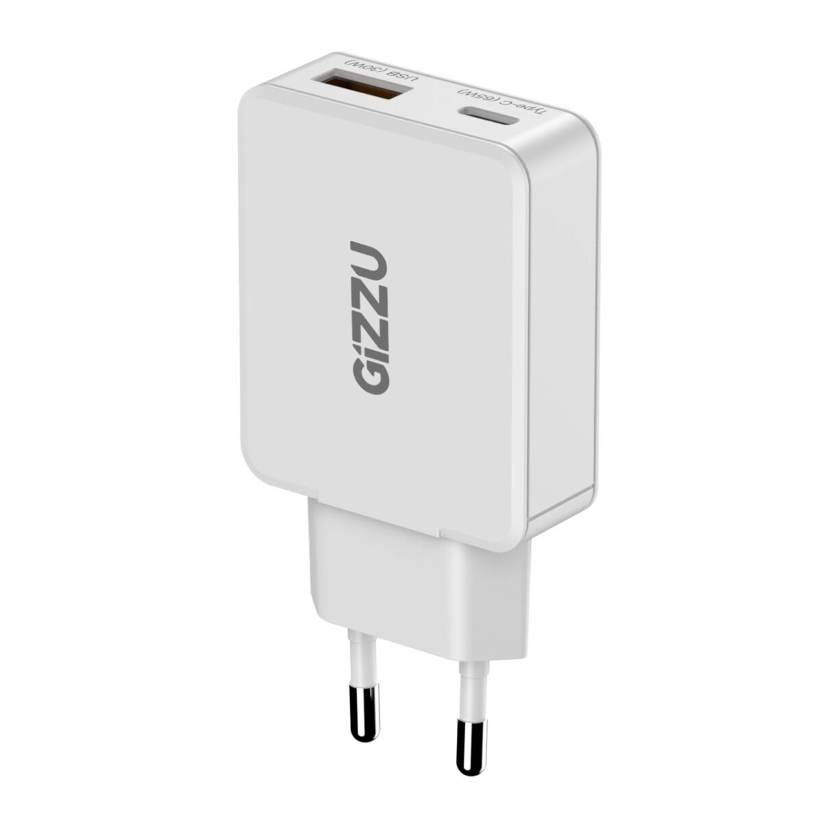 GWCCU65W_Gizzu-2-Port-65W-GaN-Wall-Charger-White_wr_04a Gizzu 2-Port 65W GaN Wall Charger - Image 4