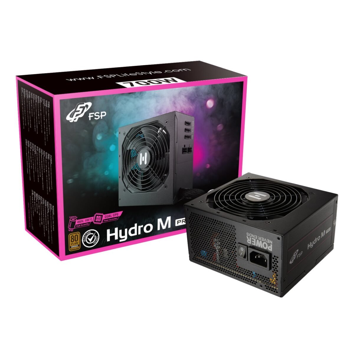 HP2-700MGEN5_FSP-Hyrdo-M-Pro-700W-80PLUS-Bronze-Gen5-Semi-modular-Power-Supply_wr_01a FSP Hydro M Pro 700W 80PLUS Bronze Gen5 Semi-modular Power Supply - Image 1