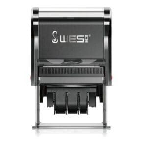 Wes Custom Text + Dater Rubber Stamp – Self-inking - Black/60mm x 40mm