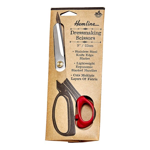 Hemline 230mm (9″) Dressmaking Scissors - Red