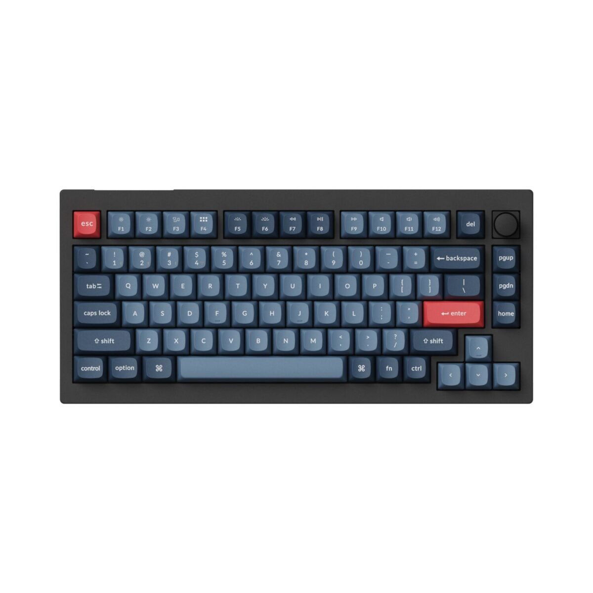 KEYCHRON-V1MAX-75-RED-GATJUP-RGB-WL-KB-wr-02 Keychron V1 Max QMK/VIA Wireless Custom Mechanical Keyboard | BROWN Switches – Black - Image 2