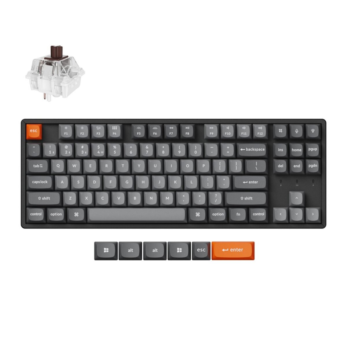Keychron_K8M-J3_wr_01a Keychron K8 Max QMK Wireless Custom Mechanical Keyboard | BROWN Switches - Image 1