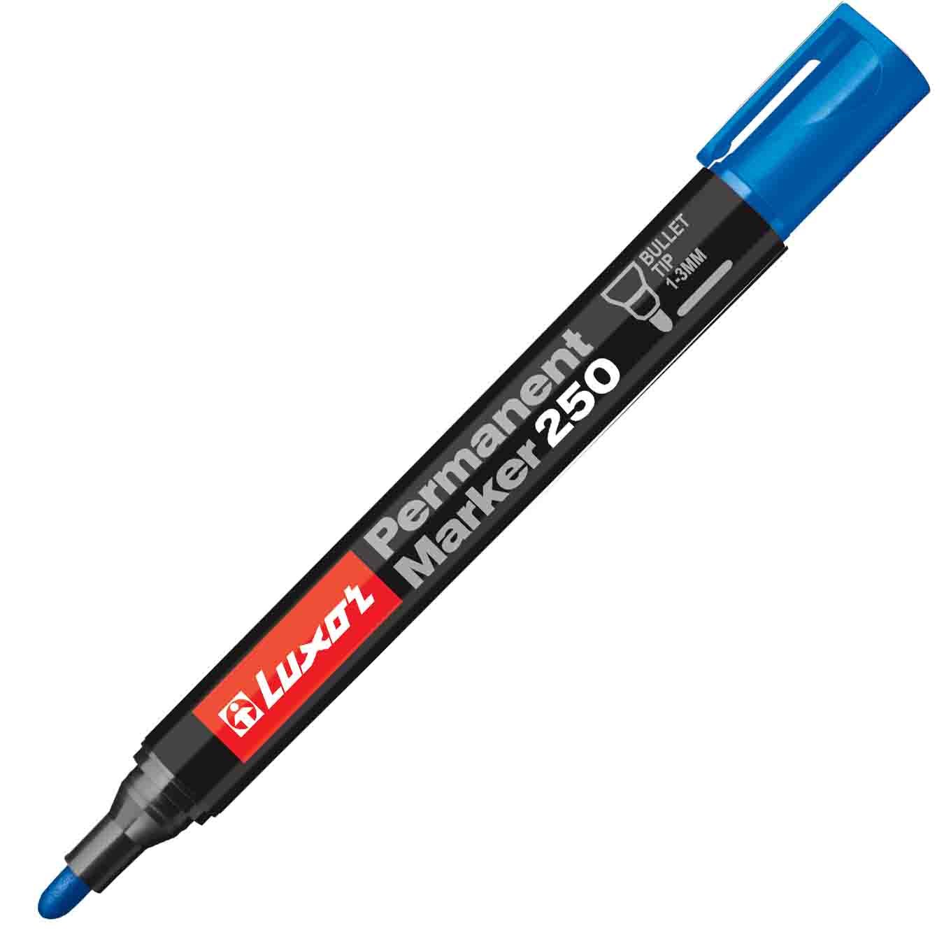 Luxor 250 Blue Permanent Marker (Bullet Tip - Box 10) - Image 1