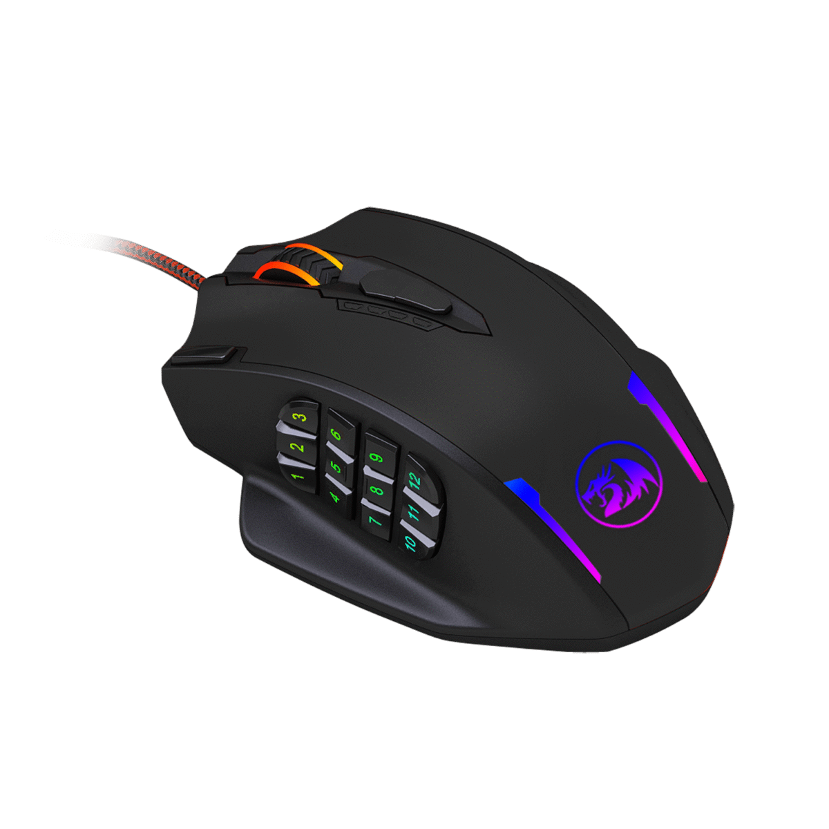 M908-3 REDRAGON IMPACT 12400DPI MMO Gaming Mouse - Black - Image 3