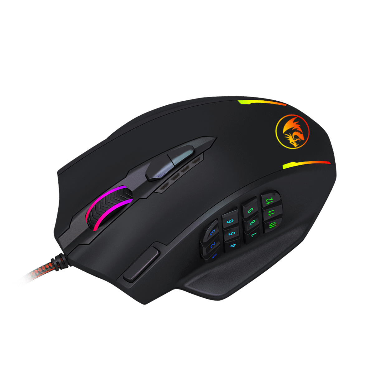 M908-5 REDRAGON IMPACT 12400DPI MMO Gaming Mouse - Black - Image 5