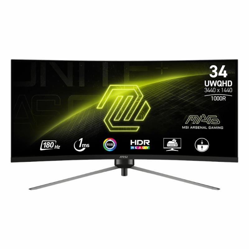MAG-345CQR_wr_01 MSI MAG345CQR 34" Curved Gaming Monitor 3440x1440 (UWQHD) VA 1ms 180Hz - Image 1