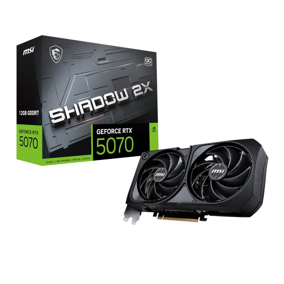 MSI_RTX5070SHADOW2XOC12GB_wr_01a MSI GeForce RTX 5070 SHADOW 2X OC 12GB Graphics Card - Image 1