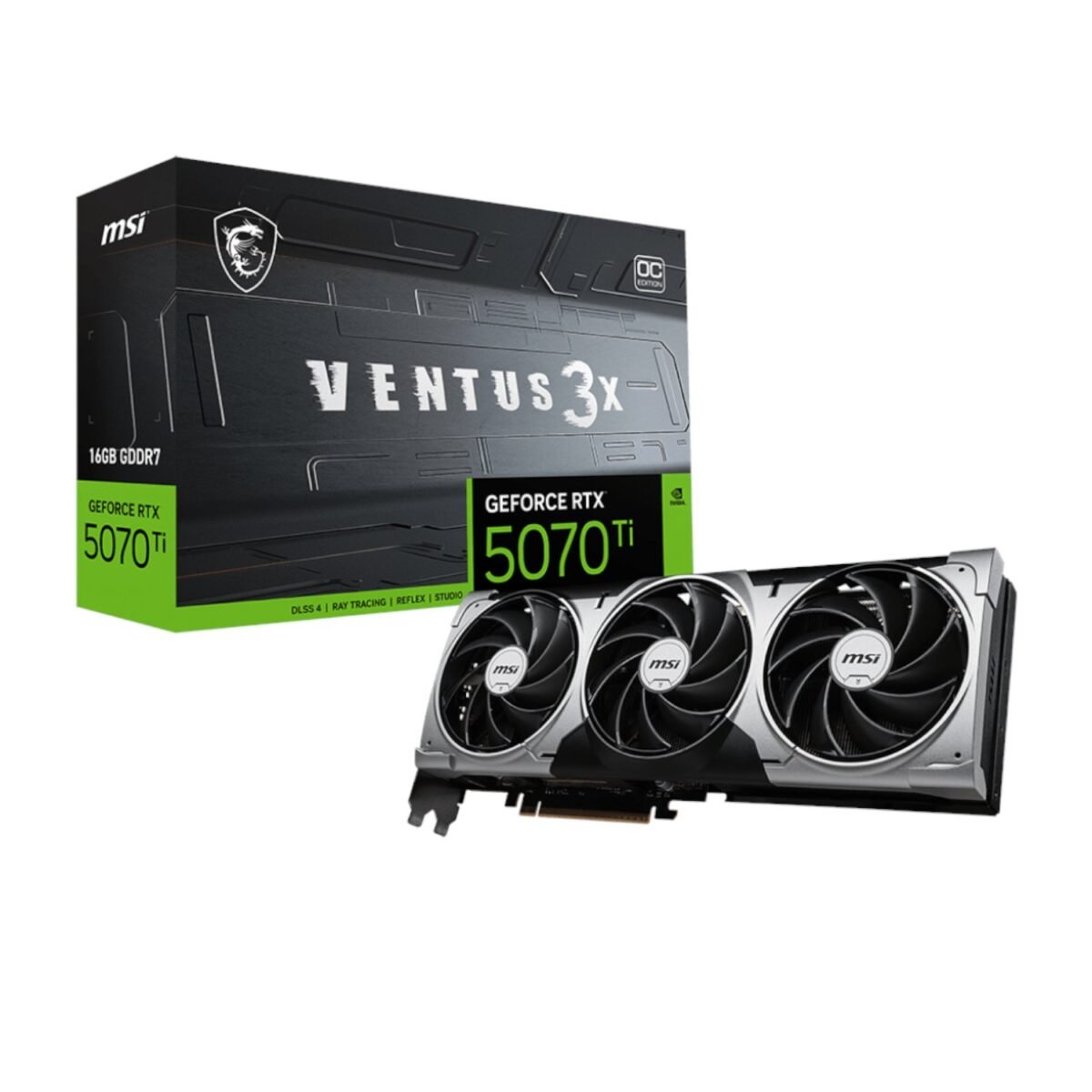 MSI_RTX5070TIVENTUS3XOC16GB_wr_01a MSI GeForce RTX 5070 Ti 16G VENTUS 3X OC Graphics Card - Image 1