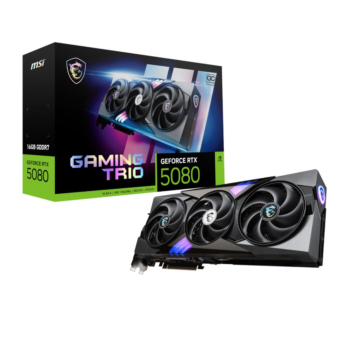 MSI_RTX5080GAMINGTRIOOC16GB_wr_01 MSI GeForce RTX 5080 GAMING TRIO OC 16G Graphics Card - Image 1