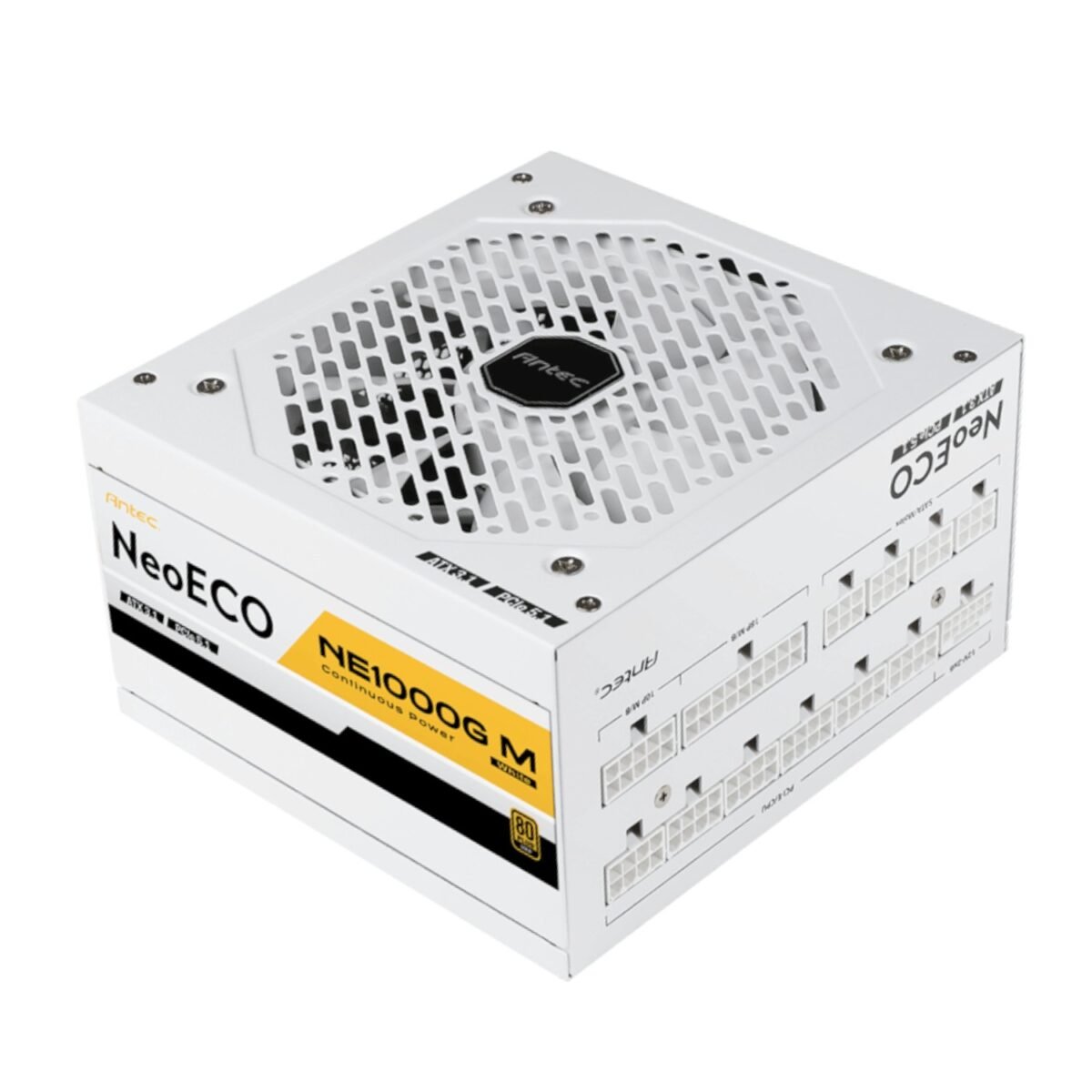 NE1000G-M-W_Antec-NE1000G-M-ATX-3.0-Modular-ATX-Power-Supply-–-White_wr_01 Antec NeoEco Series 1000W GEN5 80 Plus Gold Fully Modular - White - Image 1