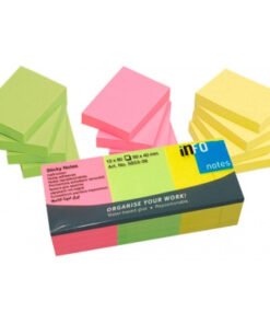 Sticky notes 50 x 40 mm Bright Info Notes (12 x 80 sheets per pack)