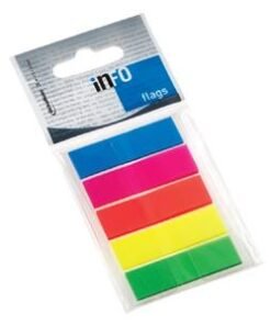Sticky Note Info Flags 5 x 26 Sheet  Solid Colours