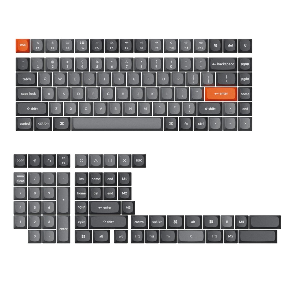 PBT-51_Keychron-Double-Shot-PBT-OSA-Full-Set-Keycap-Set-Grey_wr_01a Keychron Double-Shot PBT OSA Keycap Set - Grey - Image 1