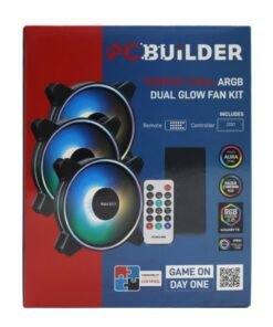 Alternative view of PCBuilder Tempest Chill Fan Kit 3x120MM Dual Glow ARGB Fan + Controller + RF Remote