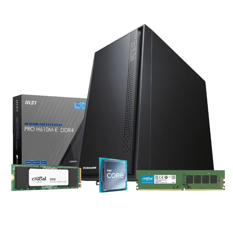 PCB_OFFICE_I38G-V3_wr_01c PCBuilder Intel i3-12100 OFFICE MASTER Core Windows 11 Pro Desktop PC - Image 1