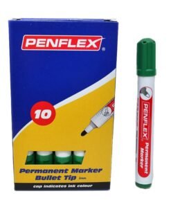 Penflex Green Permanent Marker (Bullet Tip) (Box of 10)