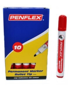 Penflex Red Permanent Marker (Bullet Tip) (Box of 10)