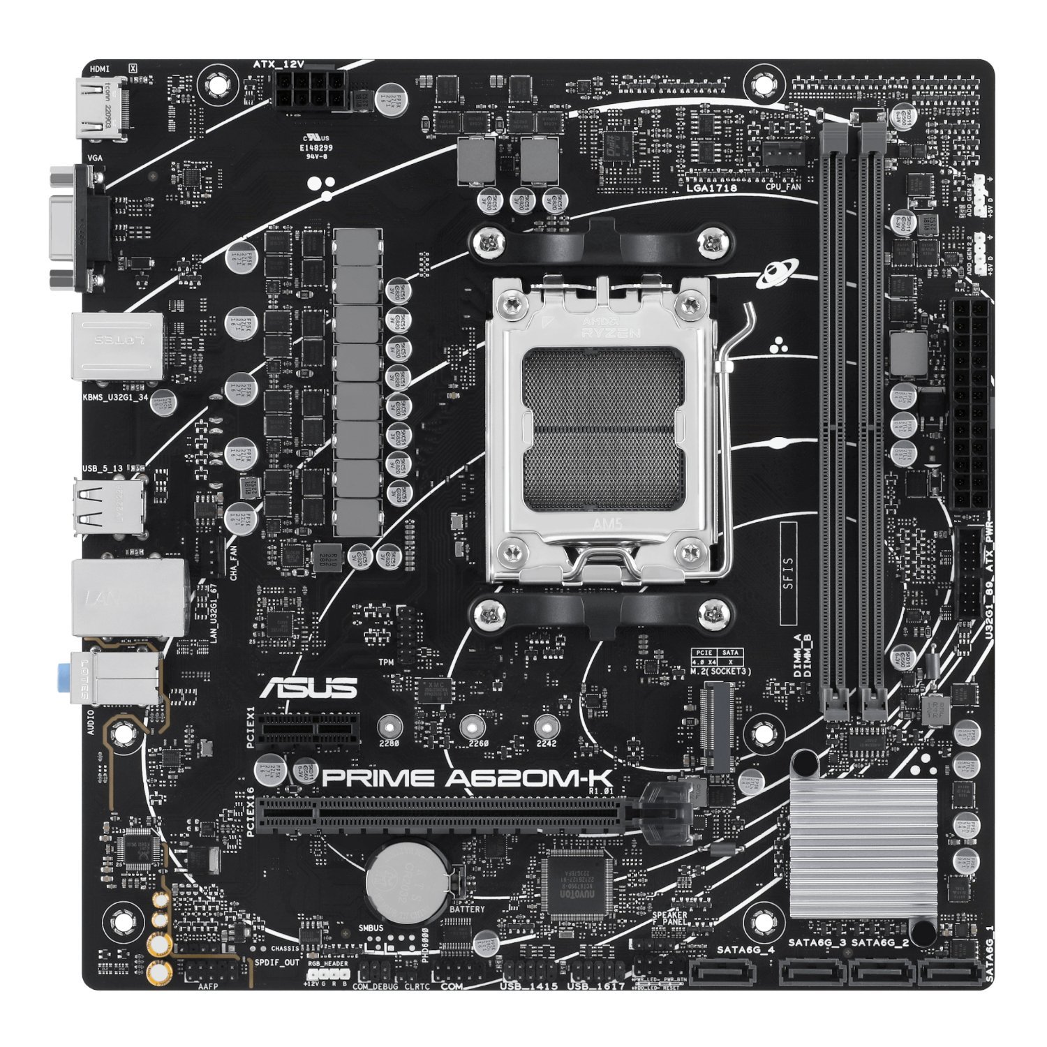 ASUS Prime A620M-K AM5 DDR5 M-ATX Motherboard - Image 2