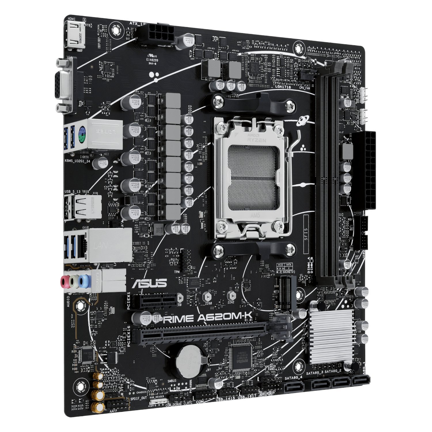 ASUS Prime A620M-K AM5 DDR5 M-ATX Motherboard - Image 3