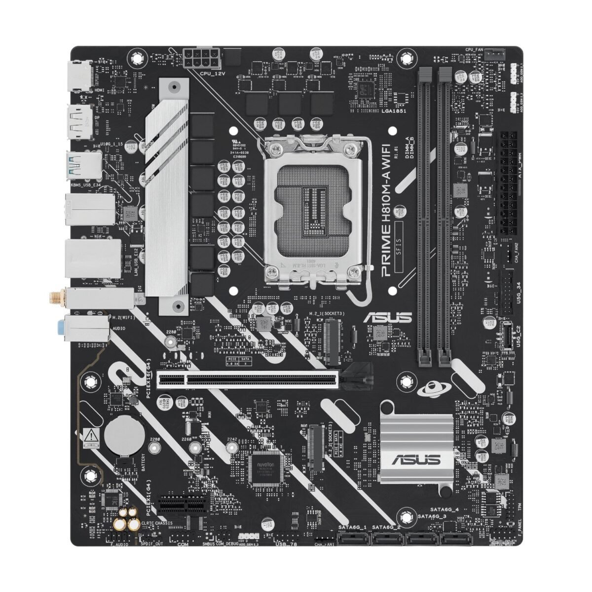 PRIME-H810M-AWIFI_Asus-PRIME-H810M-A-WIFI-LGA1851-Micro-ATX-Motherboard-Black_wr_02 Asus PRIME H810M-A WIFI LGA1851 Micro ATX Motherboard - Image 2