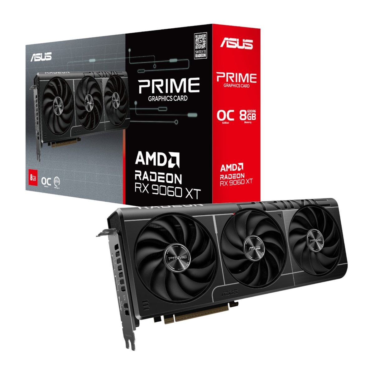 PRIME-RX9060XT-O8G_ASUS-Prime-Radeon-RX-9060-XT-8GB-GDDR6-OC-Edition-Graphics-Card_wr_01a ASUS Prime Radeon™ RX 9060 XT 8GB GDDR6 OC Edition Graphics Card - Image 1