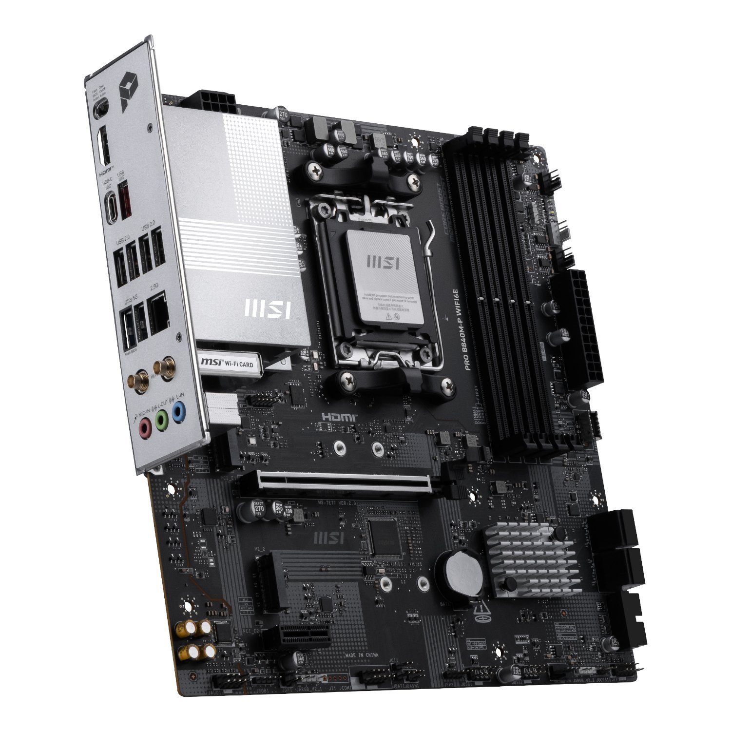 MSI PRO B840M-P Wi-Fi 6E AMD AM5 MATX Gaming Motherboard - Image 3
