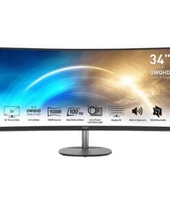 MSI PRO MP341CQ 34″ VA Ultrawide Curved Pro Monitor (1500R, 3440x1440, 1ms, 100Hz)