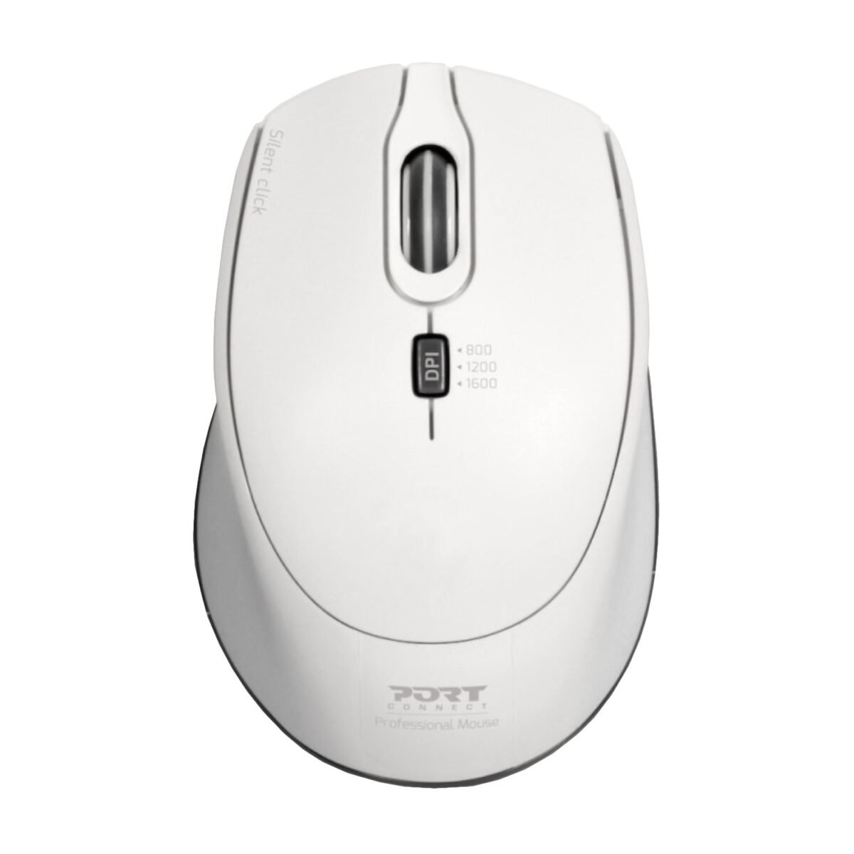 Port_900714_wr_01b Port Connect Silent 1600DPI 3 Button Wireless Mouse - White - Image 1
