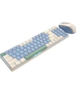 Alternative view of Redragon BS8772 Wireless Keyboard and Mouse Combo - Cream/Blue