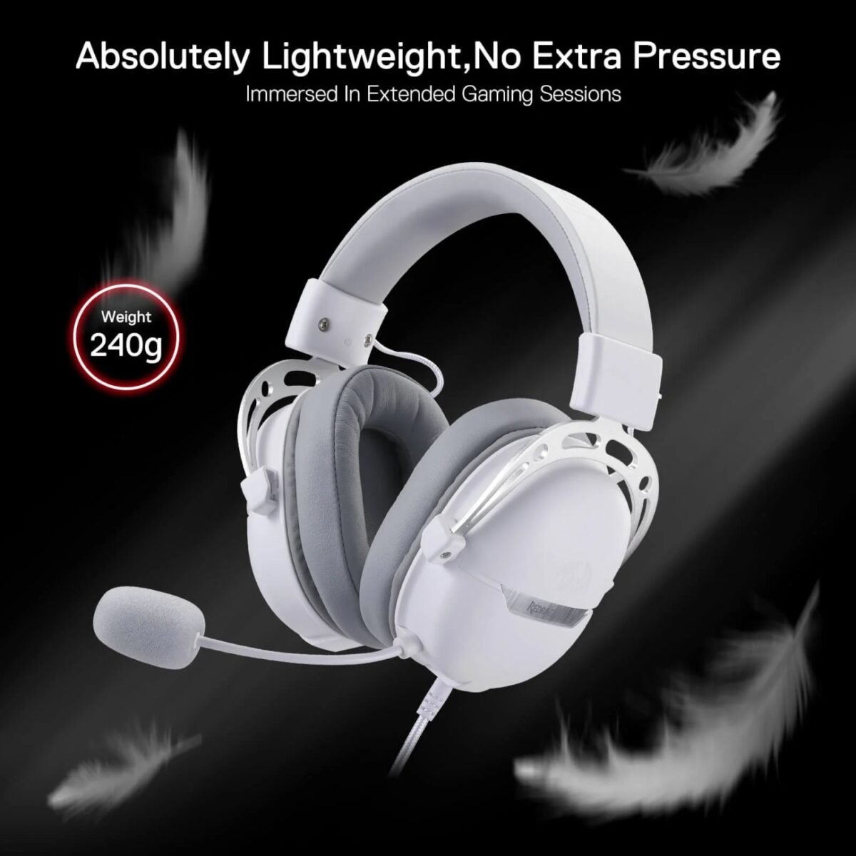 RD-H376WG_REDRAGON-OVER-EAR-AURORA-WH_wr_05 REDRAGON Over-Ear AURORA Gaming Headset - White - Image 3