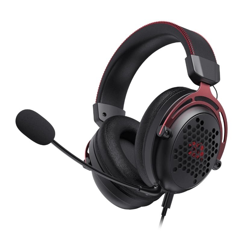 RD-H386_wr_02a REDRAGON Over-Ear DIOMEDES Honeycomb 3.5mm AUX Gaming Headset - Black - Image 2