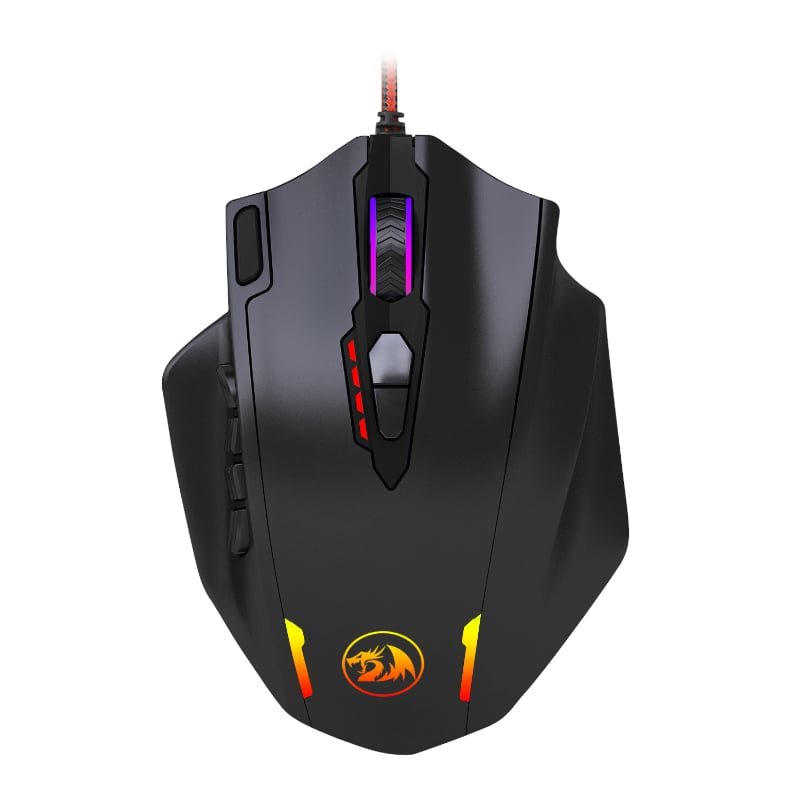 RD-M908_wr_01a REDRAGON IMPACT 12400DPI MMO Gaming Mouse - Black - Image 1