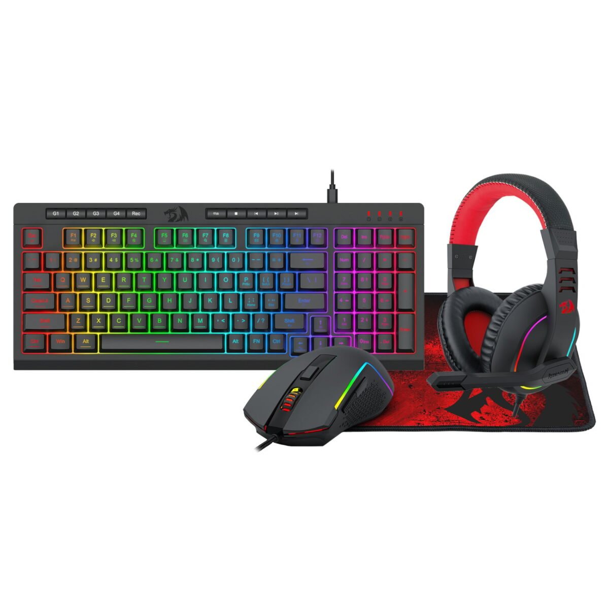 RD-S148_Redragon-4IN1-Gaming-Combo_wr_01 Redragon 4-in-1 Keyboard | Mouse | Mousepad | RGB Headset Gaming Combo - Image 1