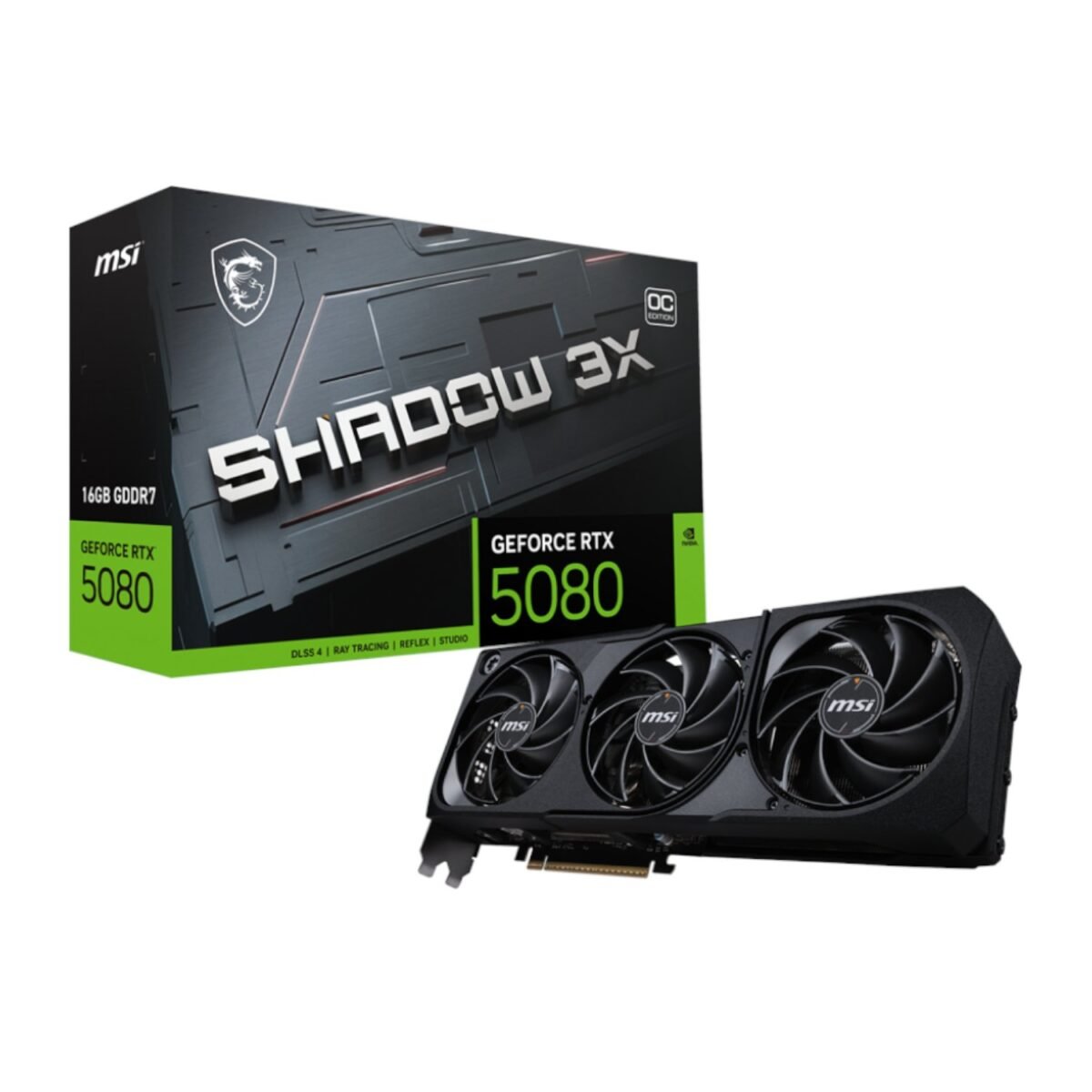 RTX5080SHADOW3XOC16GB_MSI-Nvidia-GeForce-RTX-5080-Shadow-3X-OC-16GB-Graphics-Card_wr_01a MSI GeForce RTX 5080 SHADOW 3X OC 16GB GDDR7 Graphics Card - Image 1