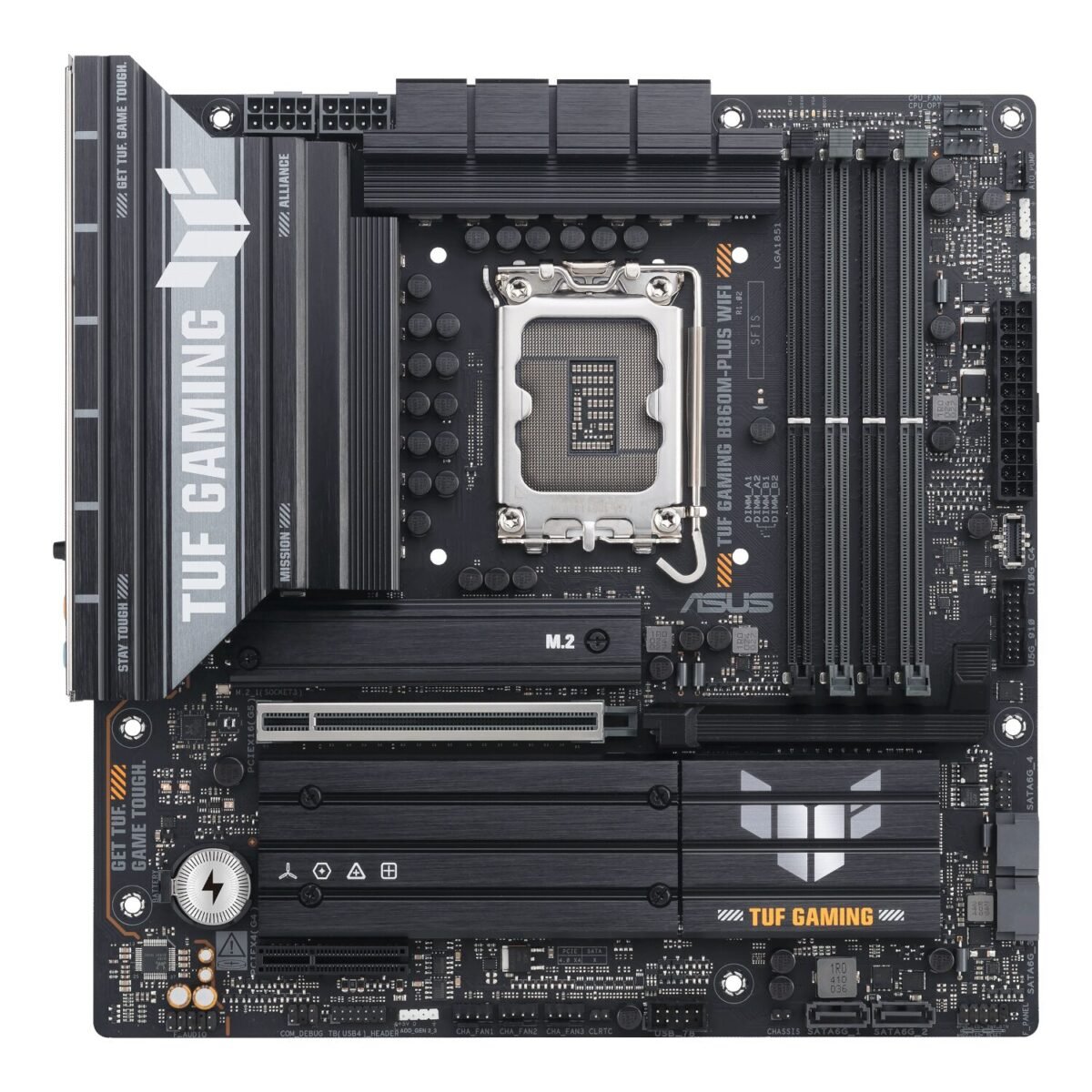 TUFGAMINGB860M-PLUSWIFI-wr-01 Asus TUF Gaming B860M-Plus Wi-Fi M-ATX Motherboard – Intel LGA1851, DDR5, PCIe 5.0. Wi-Fi 7 - Image 2