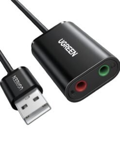 Alternative view of UGREEN USB to 3.5mm External Stereo Sound Adapter - Black